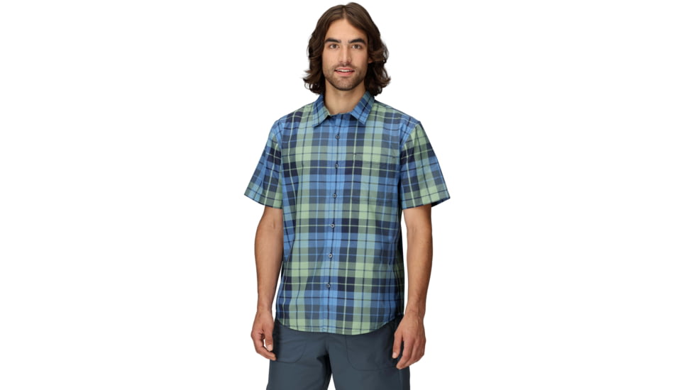 Marmot AirExchange SolarShield Novelty SS Shirt - Men's, Arctic Navy Wayland Plaid, XXL, M16075-24291XXL