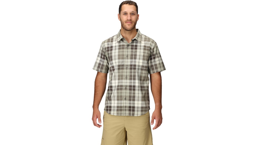 Marmot AirExchange SolarShield Novelty SS Shirt - Men's, Hickory Nut Wayland Plaid, L, M16075-24292L