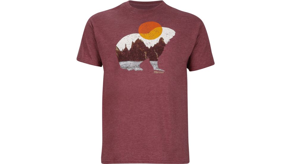 Marmot Alpine Zone Short Sleeve Tee - Men's-Burgundy Heather-2XL