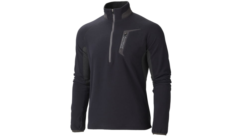 Marmot Alpinist Half Zip - Men's-Black/Granite-X-Large