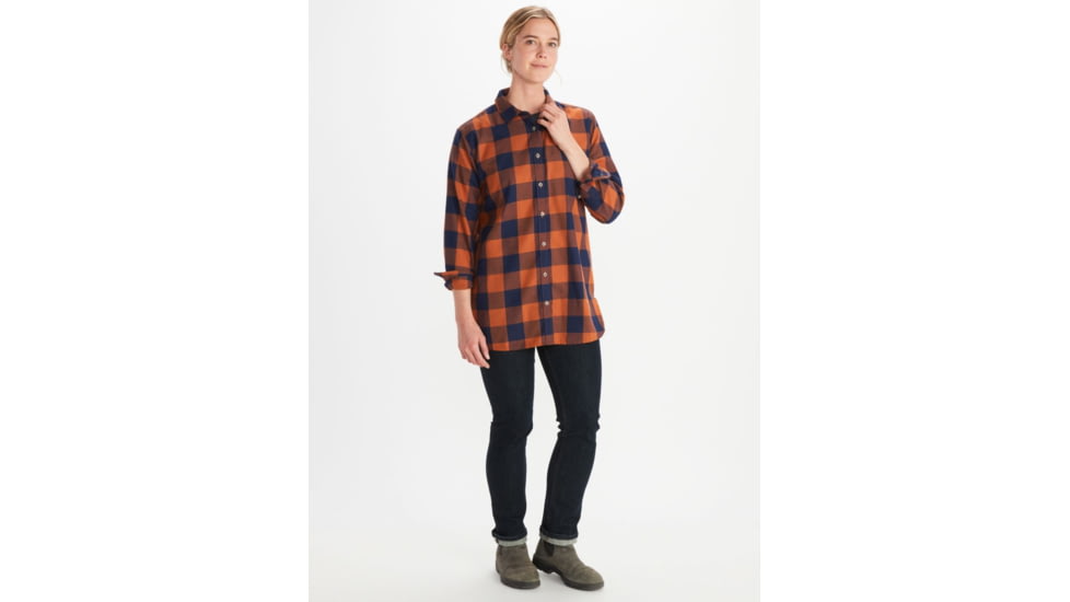 Marmot Anderson Lightweight Flannel Tunic - Womens, Arctic Navy/Copper, Medium, M10486-20535-M