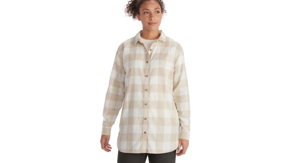 Marmot Anderson Lightweight Flannel Tunic - Womens, Papyrus/Pebble, Large, M10486-20536-L