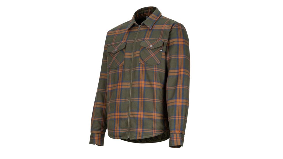 Marmot Arches Insulated Long Sleeve Flannel Shirt - Mens, Forest Night, S, 43830-4600-S