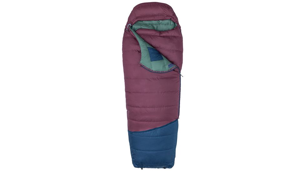 Marmot Argon 25 Sleeping Bag, Burgundy/Total Eclipse, Short, Left Zip, 29360-7408-LZ