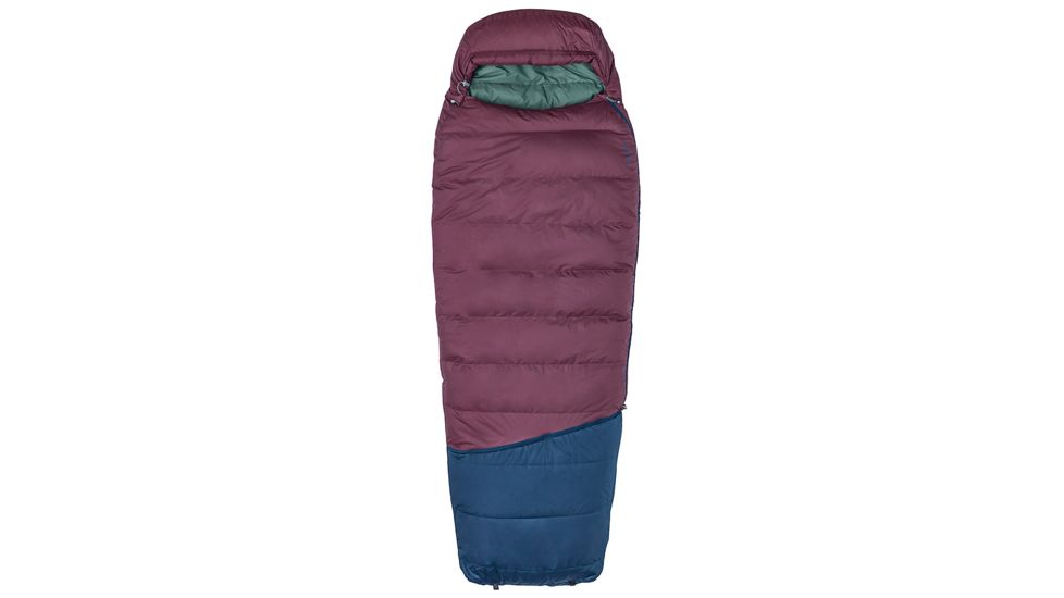 Marmot Argon 25 Sleeping Bag, Burgundy/Total Eclipse, Long, Left Zip, 39520-7408-LZ