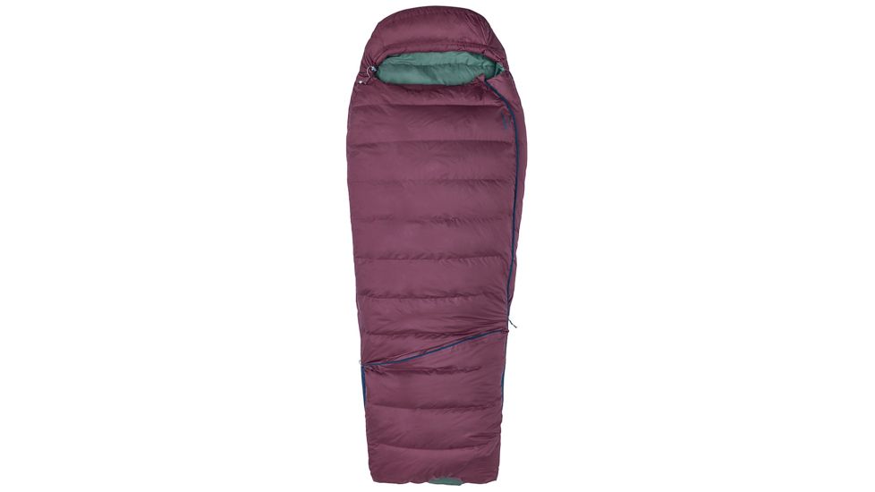 Marmot Argon 25 Sleeping Bag, Burgundy/Total Eclipse, Short, Left Zip, 29360-7408-LZ