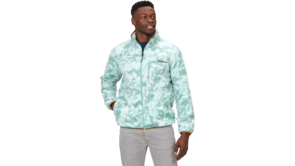 Marmot Aros Printed Fleece Jacket - Mens, Blue Agave Ice Dye, Small, M14920-22398-S