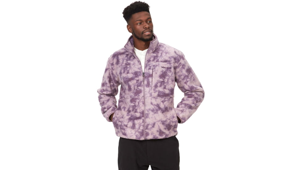 Marmot Aros Printed Full-Zip Fleece Jacket - Men's, Hazy Purple Ice Dye, Extra Large, M14920-22400-XL