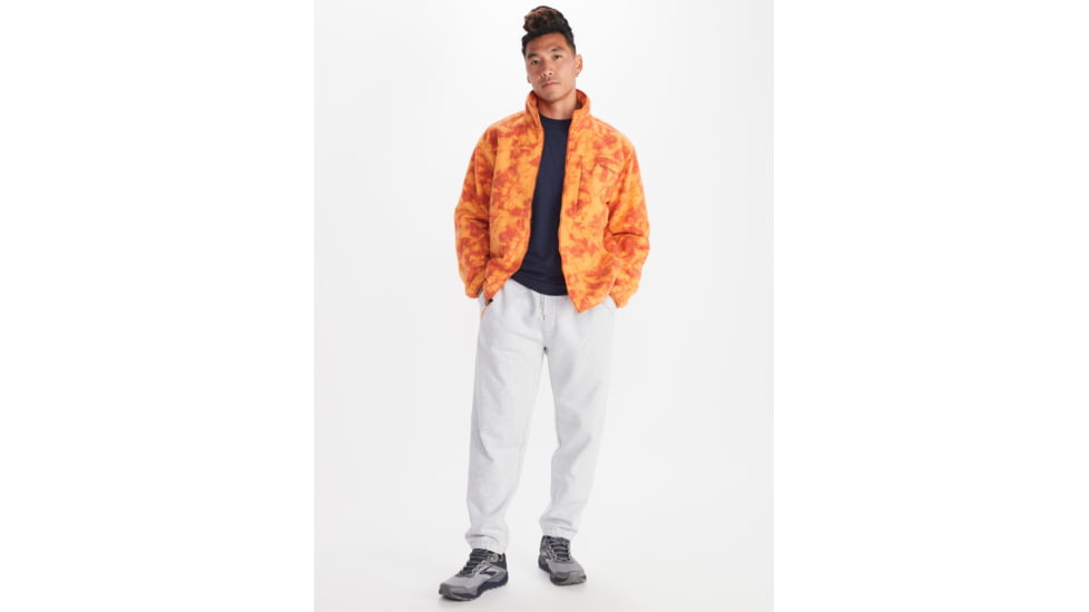 Marmot Aros Printed Fleece Jacket - Mens, Tangelo Ice Dye, Medium, M14920-22399-M