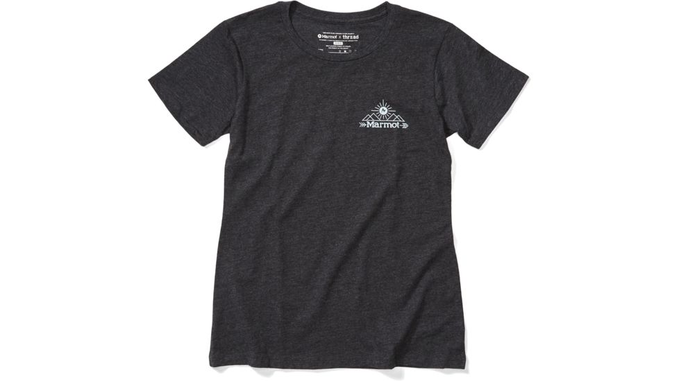 Marmot Arrow Short Sleeve T-Shirt - Womens, Charcoal Heather, Large, 46480-1204-L