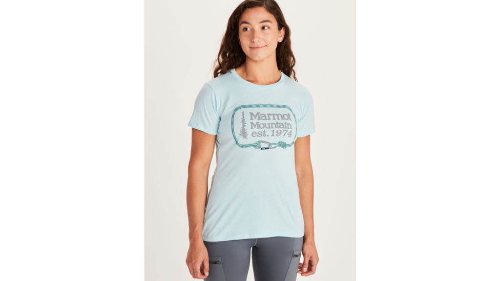 Marmot Ascender Short Sleeve T-Shirt - Womens, Corydalis Blue Heather, Large, 46490-3133-L