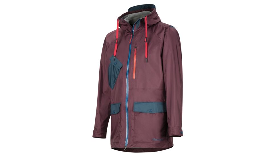 Marmot Ashbury PreCip Eco Jacket - Mens, Burgundy/Denim, Extra Large, 31650-5593-XL