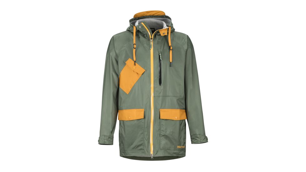 Marmot Ashbury PreCip Eco Jacket - Men's, Crocodile/Aztec Gold, Small, 31650-4836-S