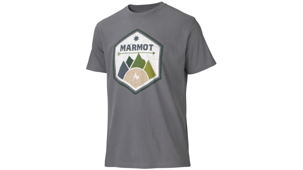 Marmot Badge Short Sleeve Tee - Men's-Charcoal-Small