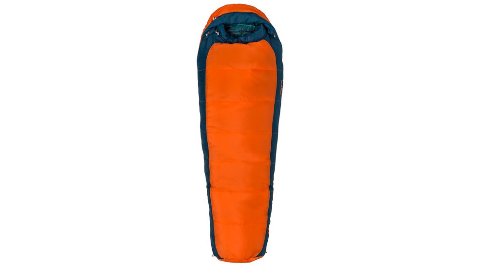 Marmot Banzai Trestles 35 Sleeping Bag - Kid's, Mandarin Orange/Denim, Reg 4ft / Left Zip, 38480-9503-LZ