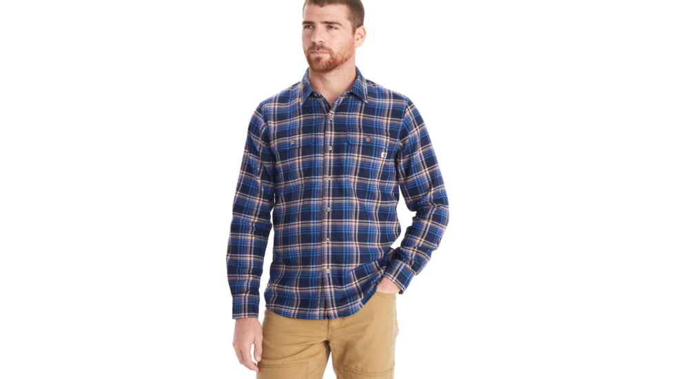 Marmot Bayview Midweight Flannel Long Sleeve - Mens, Arctic Navy, 2XL, M13556-2975-XXL
