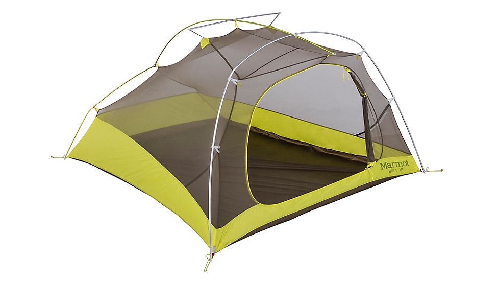 Marmot Bolt Ultralight 3-Person Tent, Dark Citron/Citronelle, One Size, 39010-9819-ONE