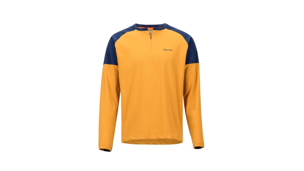 Marmot Bowery Long Sleeve - Mens, Aztec Gold/Arctic Navy, Small, 42260-9451-S