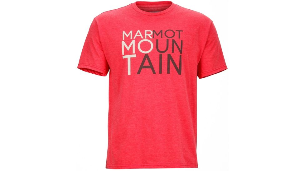 Marmot Cascade Short Sleeve Tee - Men's -Red Heather-Large