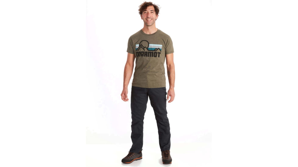 Marmot Coastal Short Sleeve T-Shirt - Mens, Dark Olive Heather/Toasted Almond, Medium, 42430-5032-M