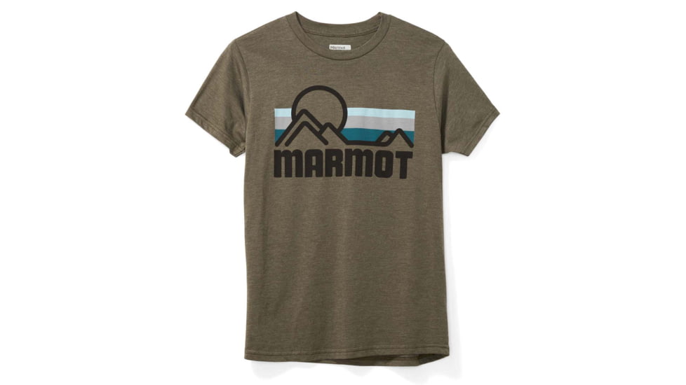 Marmot Coastal Short Sleeve T-Shirt - Mens, Dark Olive Heather/Toasted Almond, Medium, 42430-5032-M