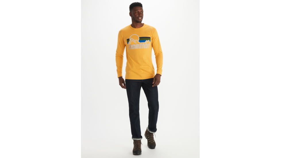 Marmot Coastal Tee Long Sleeve - Mens, Yellow Gold, Small, M13262-9472-S