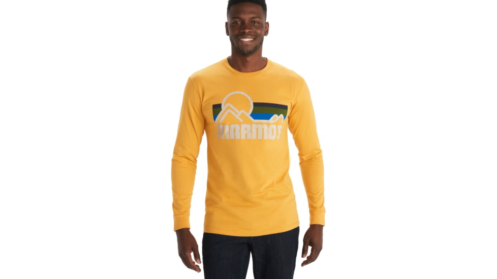 Marmot Coastal Tee Long Sleeve - Mens, Yellow Gold, Small, M13262-9472-S