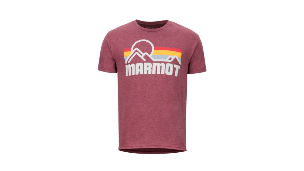 Marmot Coastal Tee SS - Mens, True Burgundy Heather, Large, 42430-7868-L