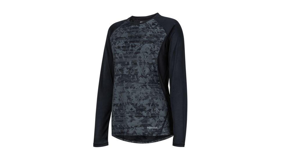 Marmot Crystal Long Sleeve - Womens, Black Mind Game, Small, 49630-8396-S