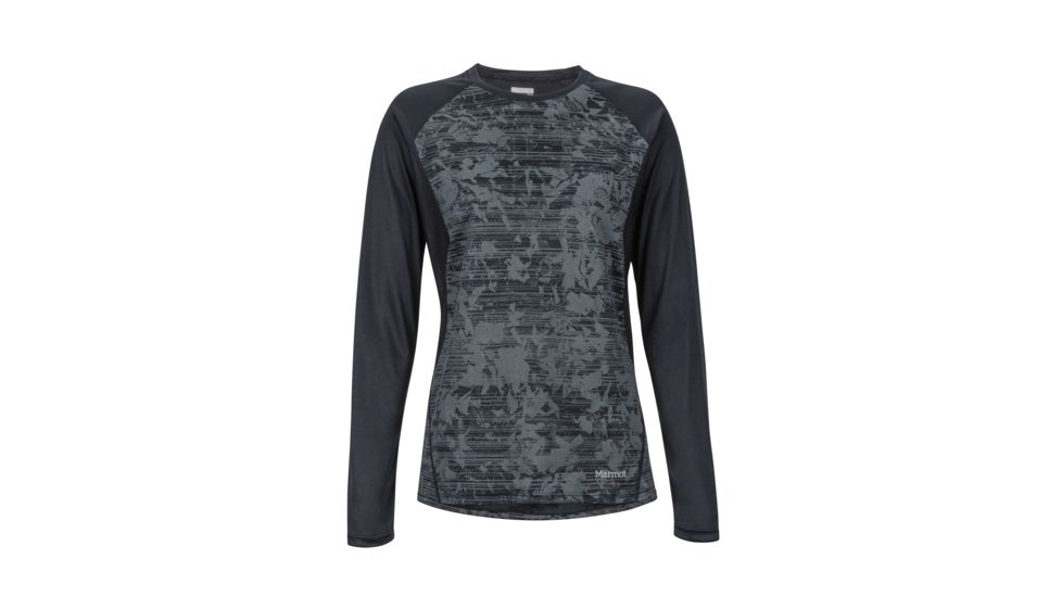 Marmot Crystal Long Sleeve - Womens, Black Mind Game, Small, 49630-8396-S