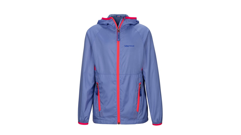 Marmot Demo, Girl's Ether Hoody, Periwinkle/Bright Pink, M, 56190-3770-DEMO