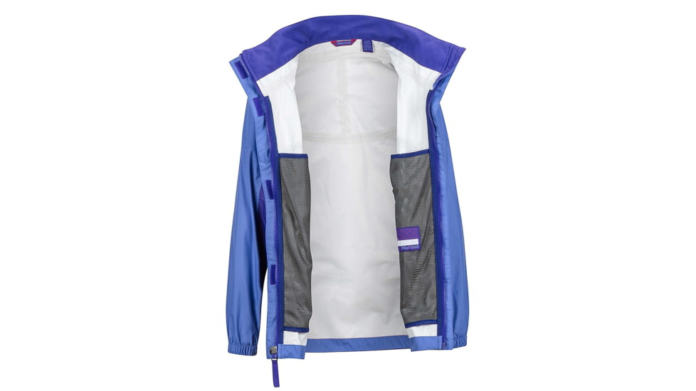 Marmot Demo, Girl's PreCip Jacket, Lilac/Electric Purple, M, 55680-6982-DEMO