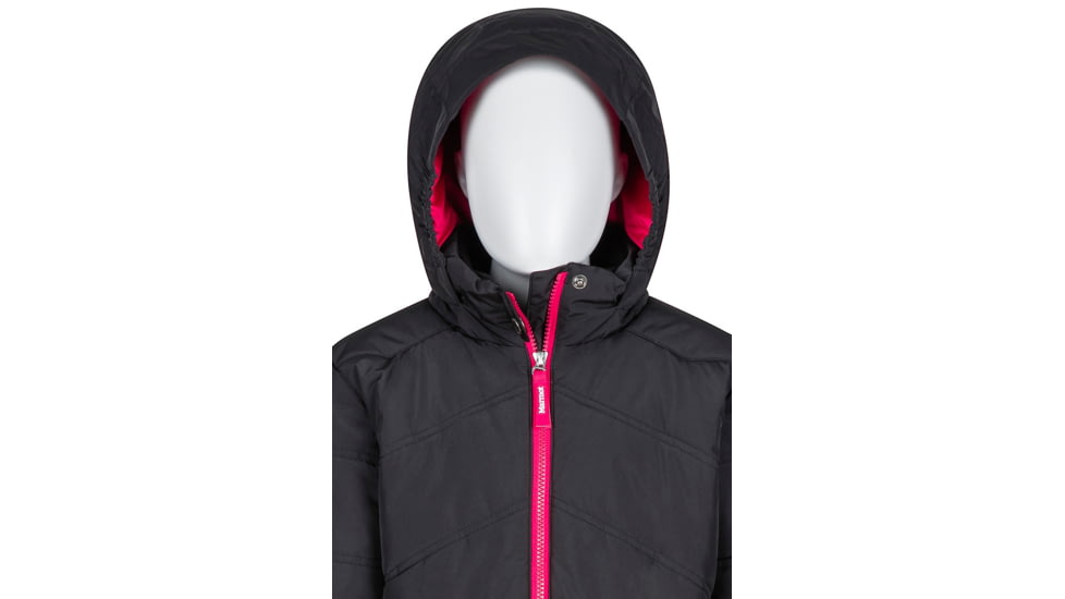 Marmot Demo, Girl's Val D'Sere Jacket, Black/Bright Ruby, M, 76680-1853-DEMO