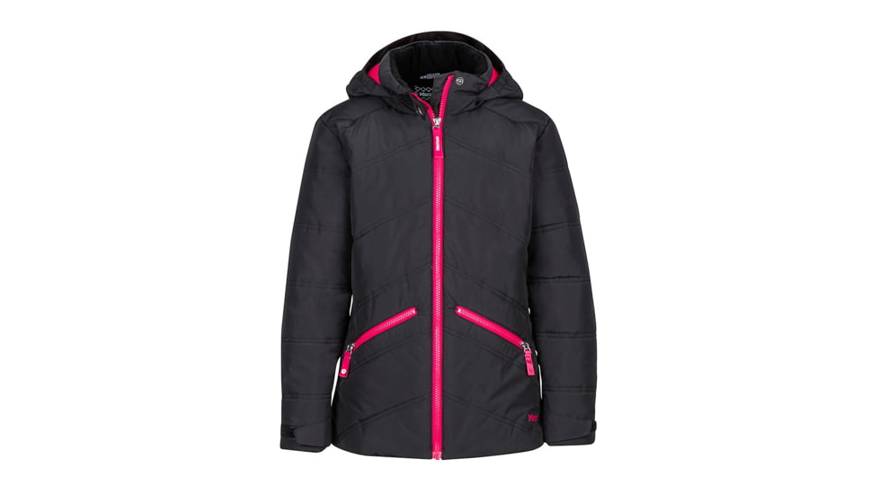 Marmot Demo, Girl's Val D'Sere Jacket, Black/Bright Ruby, M, 76680-1853-DEMO