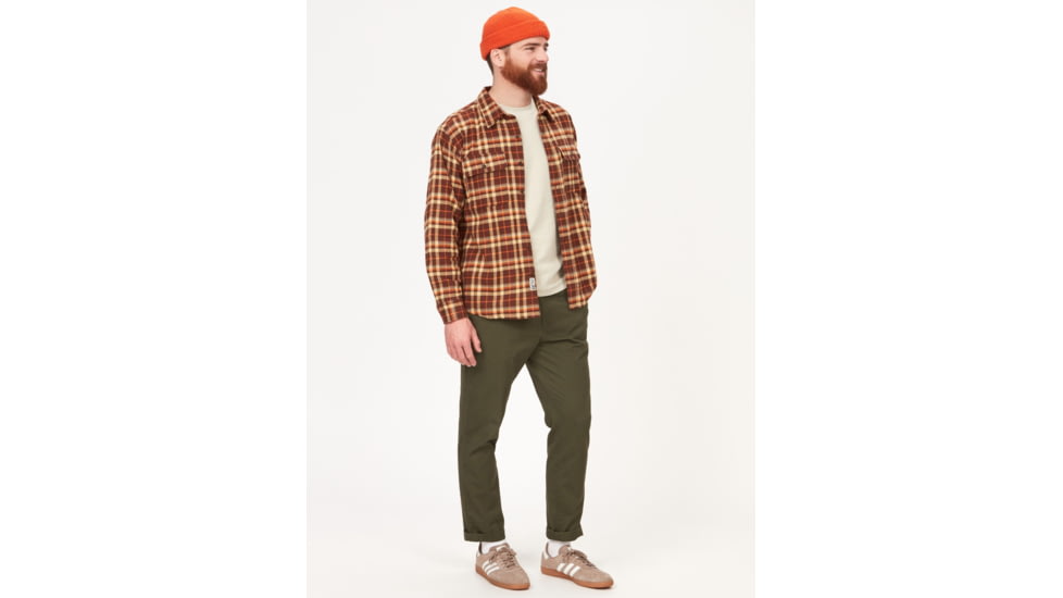 Marmot Doran Midweight Flannel Long Sleeve - Mens, Chocolate, 2XL, M14661-22262-XXL