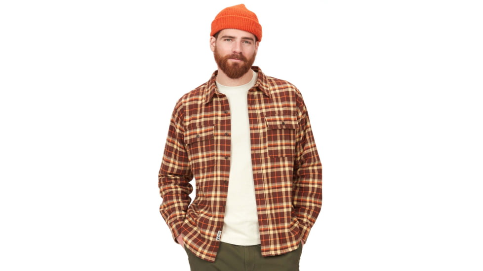 Marmot Doran Midweight Flannel Long Sleeve - Mens, Chocolate, 2XL, M14661-22262-XXL