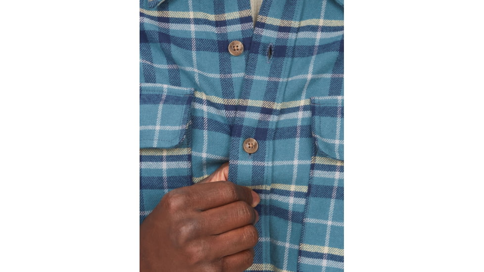 Marmot Doran Midweight Flannel Long Sleeve - Mens, Moon River, Large, M14661-1904-L