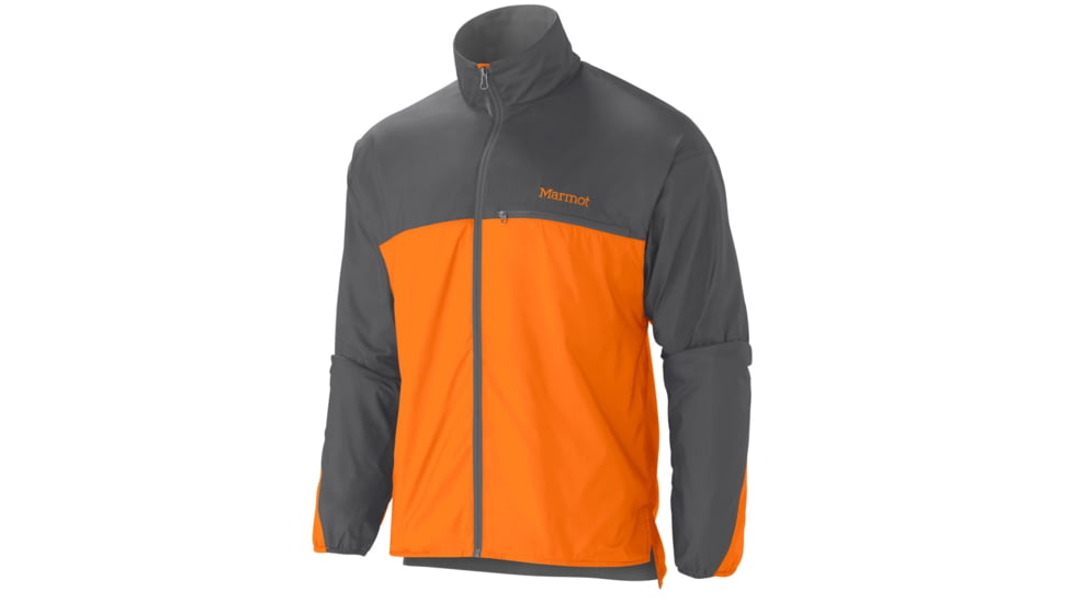 Marmot DriClime Windshirt - Men's-Small-Orange Spice/Slate Grey