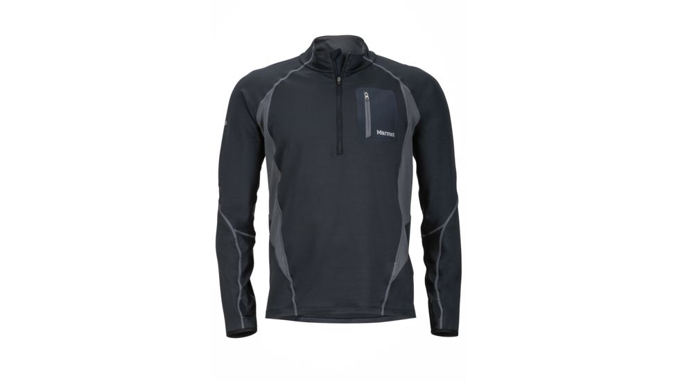 Marmot Elance 1/2 Zip Long Sleeve - Men's-Black/Slate Grey-Large