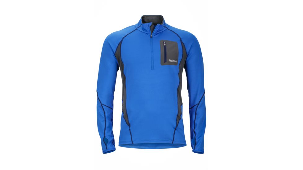 Marmot Elance 1/2 Zip Long Sleeve - Men's-True Blue/Slate Grey-Medium