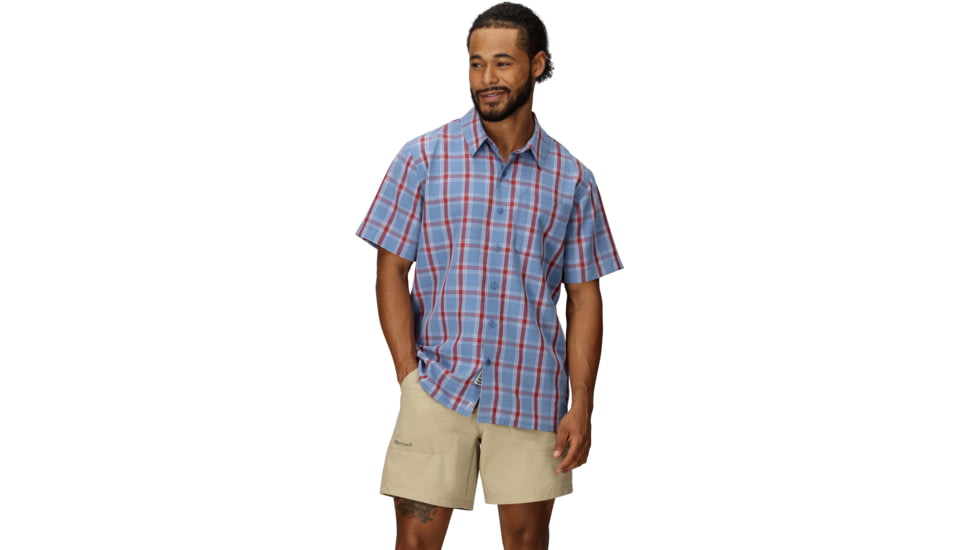 Marmot Eldridge Novelty Classic SS - Men's, Rain Cloud Oliver Plaid, S, M10665-24388S