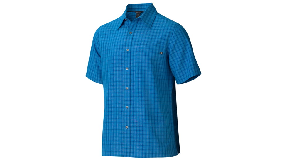 Marmot Eldridge Short Sleeve Shirt - Men's-Azure Blue-Small