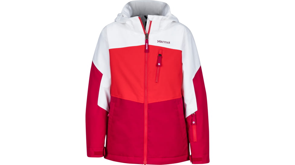 Marmot Elise Jacket - Girl's-Bright Ruby/White-Small