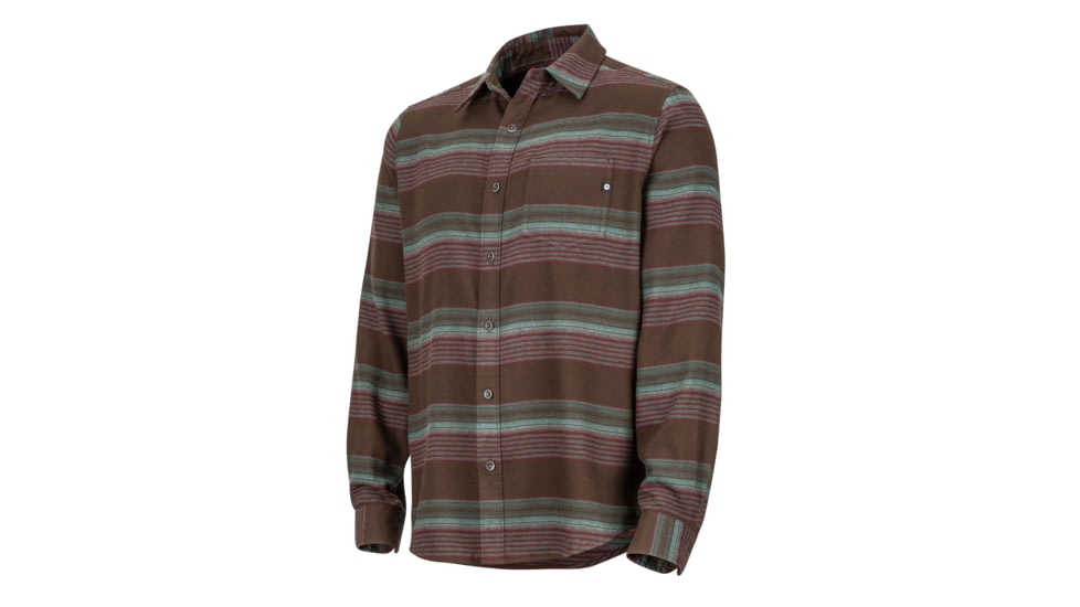 Marmot Enfield Midweight Flannel Long Sleeve Shirt - Mens, Dark Brown, Extra Large, 44510-7521-XL