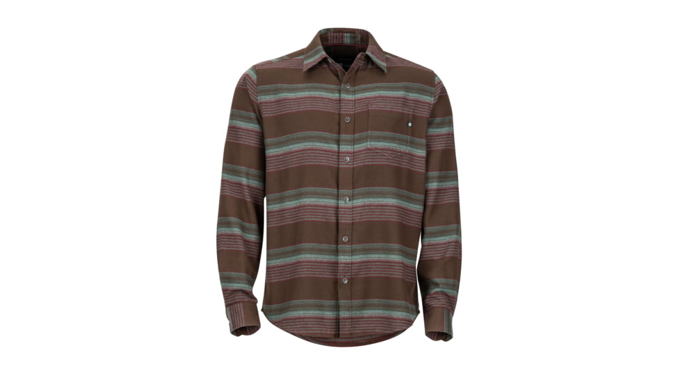 Marmot Enfield Midweight Flannel Long Sleeve Shirt - Mens, Dark Brown, Extra Large, 44510-7521-XL