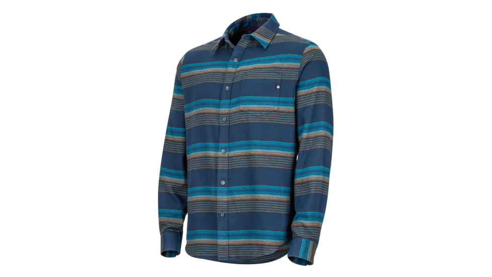 Marmot Enfield Midweight Flannel Long Sleeve Shirt - Mens, Dark Indigo, Large, 44510-2835-L