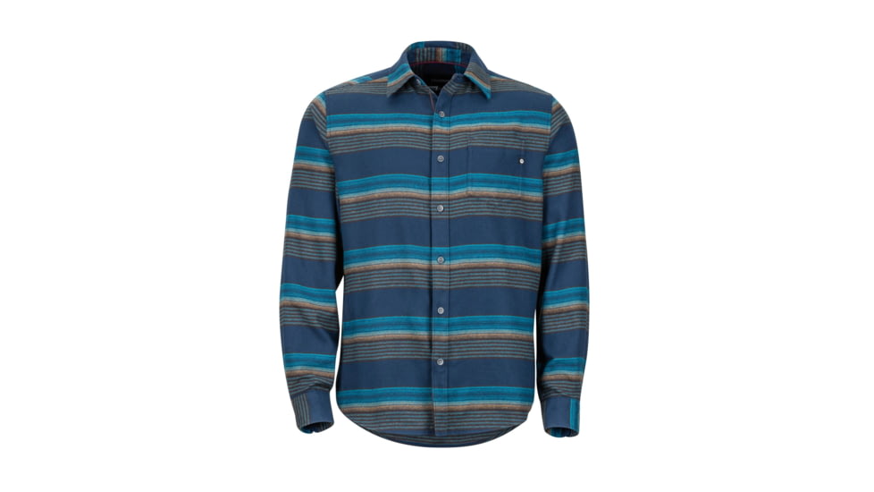 Marmot Enfield Midweight Flannel Long Sleeve Shirt - Mens, Dark Indigo, Large, 44510-2835-L