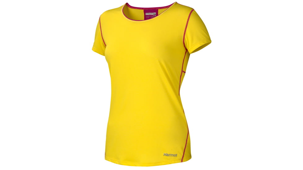 Marmot Essential Short Sleeve Tee - Women's-Cherry Tomato/Glacier Grey-X-Small