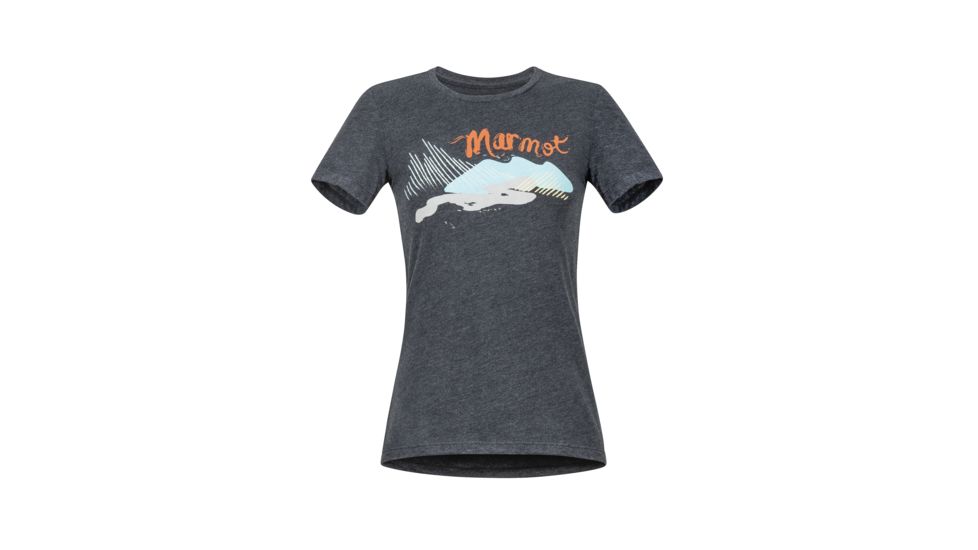 Marmot Esterel Tee Short Sleeve - Womens, Charcoal Heather, Large, 47740-1204-L
