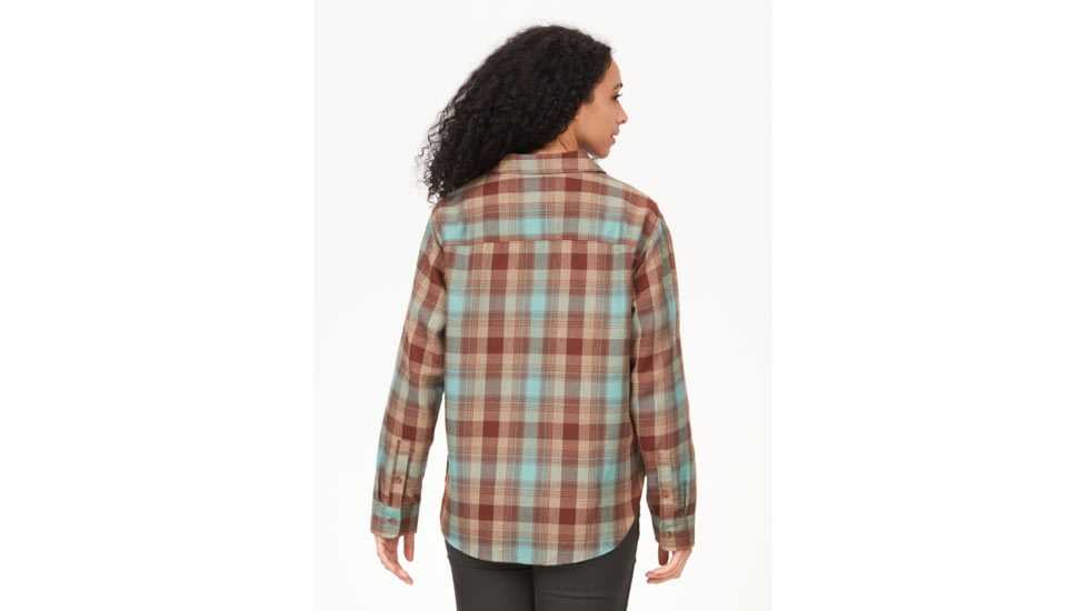 Marmot Fairfax Lightweight Boyfriend Flannel - Womens, Blue Agave, Large, M14835-3637-L
